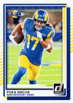 Puka Nacua 2025 Donruss card Los Angeles Rams