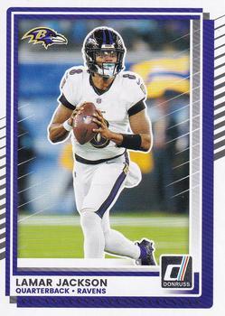 Lamar Jackson 2025 Donruss card Baltimore Ravens